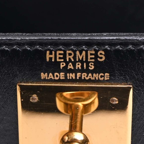 HERMES Box Calf Kelly 28 Handbag Black Ladies - Picture 7 of 10